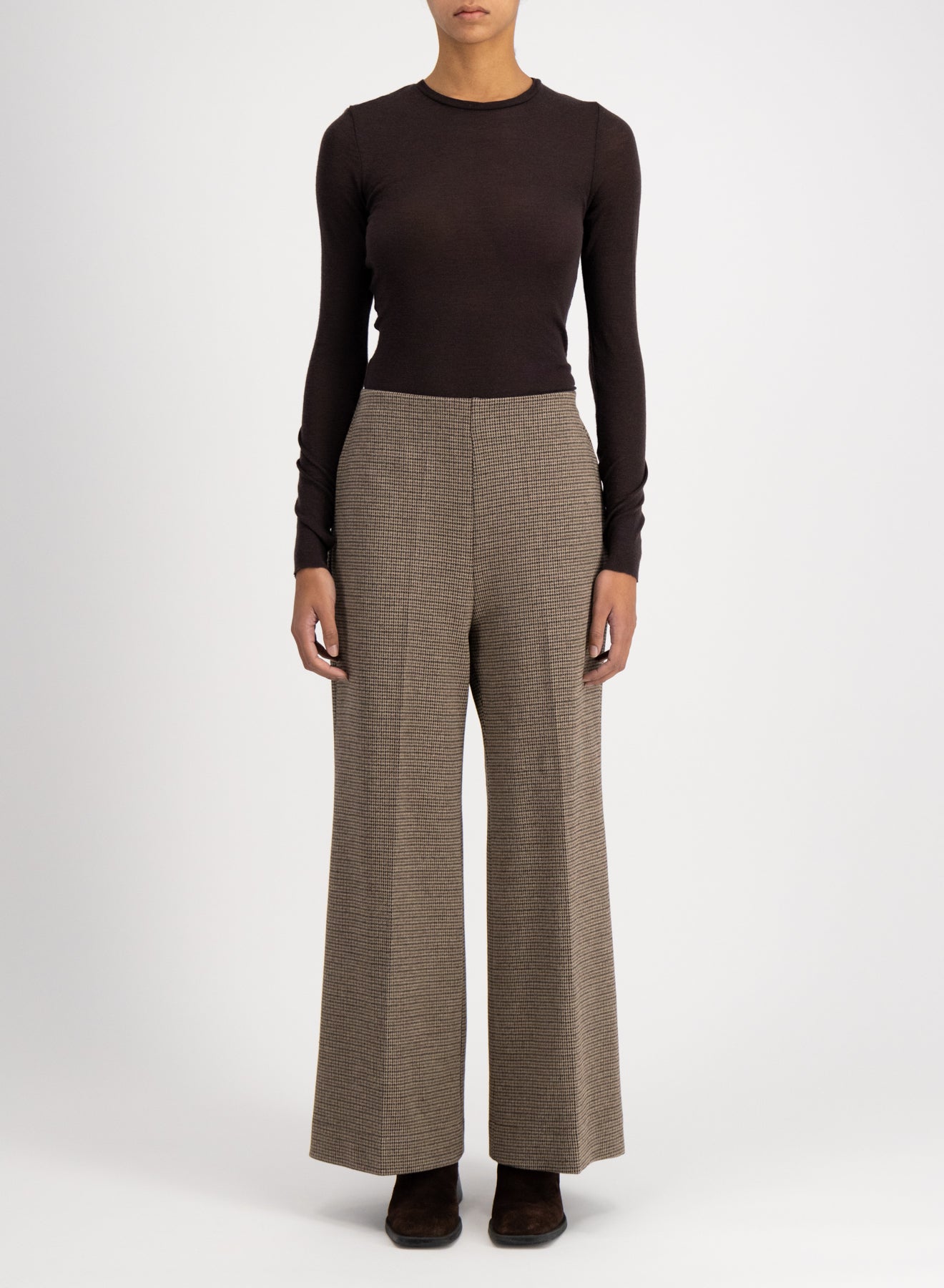 Flared trousers micro tattersall