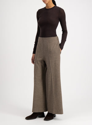 Flared trousers micro tattersall