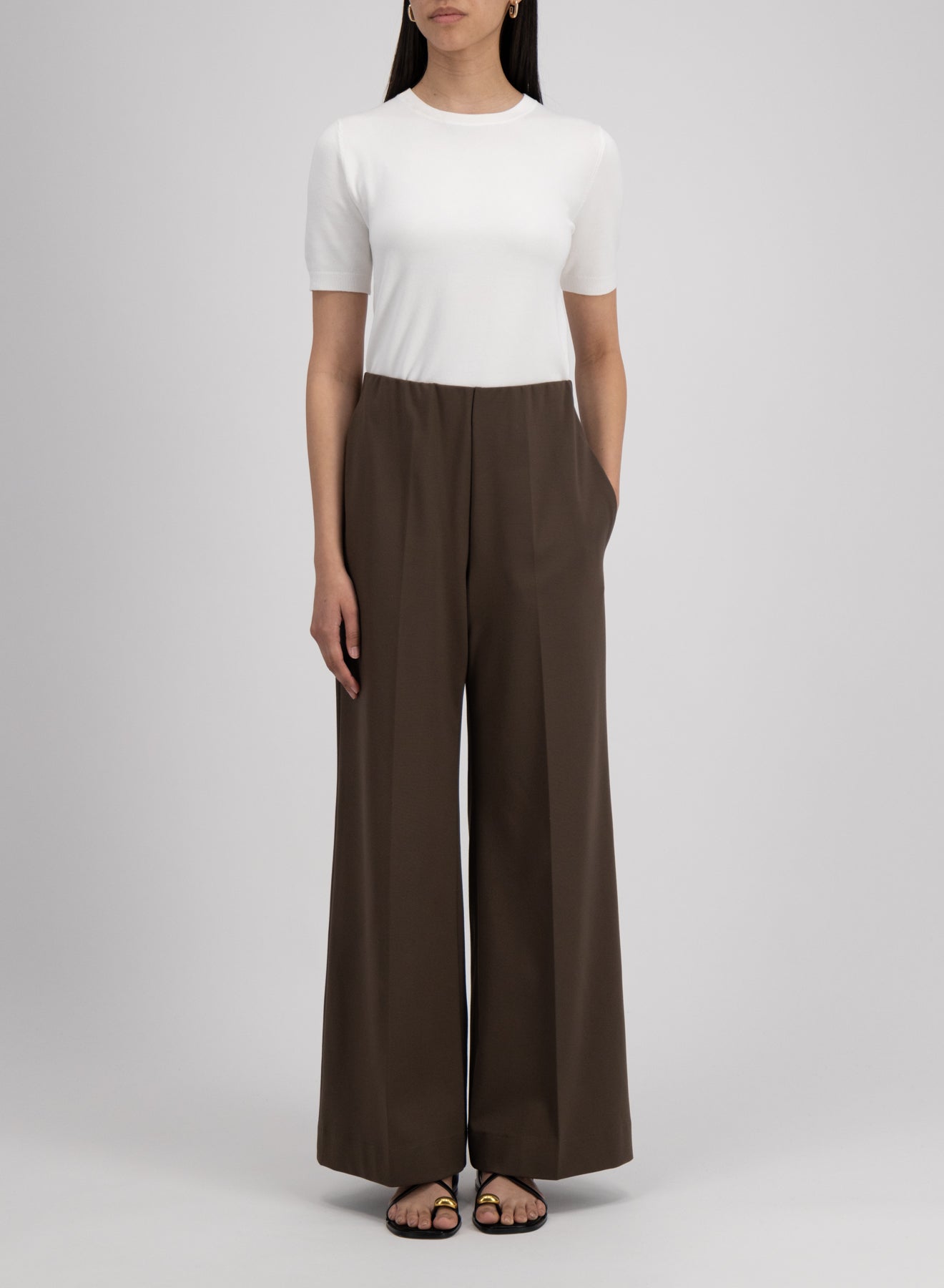 Flared trousers techno viscose