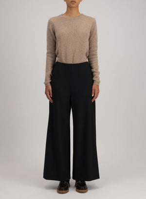 Wide-leg cropped trousers superfine merino