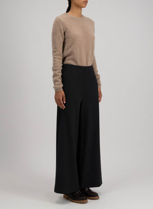 Wide-leg cropped trousers superfine merino