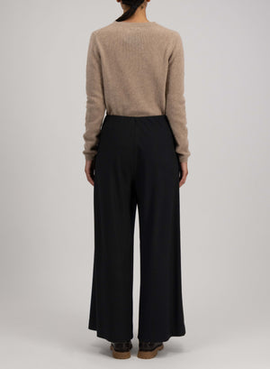 Wide-leg cropped trousers superfine merino