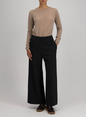 Wide-leg cropped trousers superfine merino