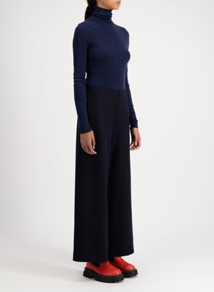 Wide-leg cropped trousers superfine merino