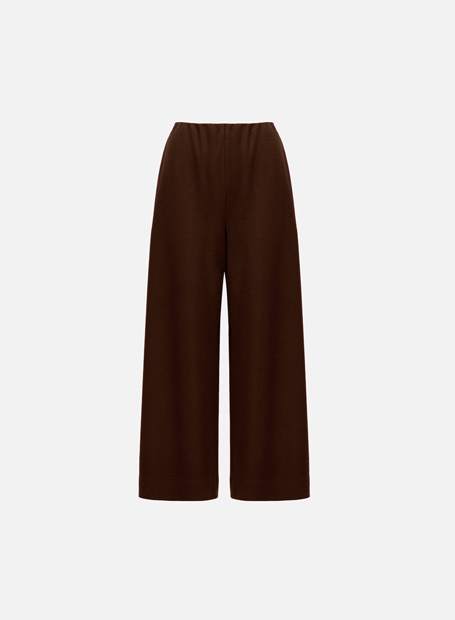 Wide-leg cropped trousers superfine merino