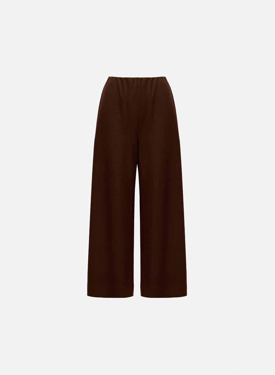 Wide-leg cropped trousers superfine merino