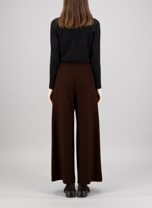 Wide-leg cropped trousers superfine merino