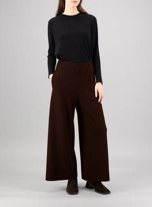 Wide-leg cropped trousers superfine merino