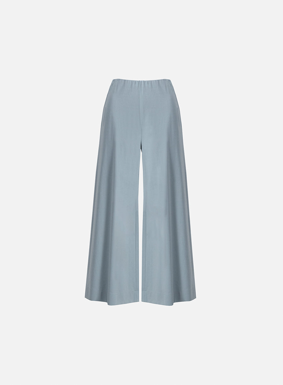 Wide-leg cropped trousers in techno viscose