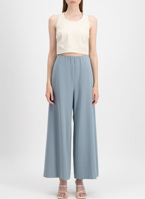 Wide-leg cropped trousers in techno viscose