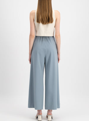 Wide-leg cropped trousers in techno viscose