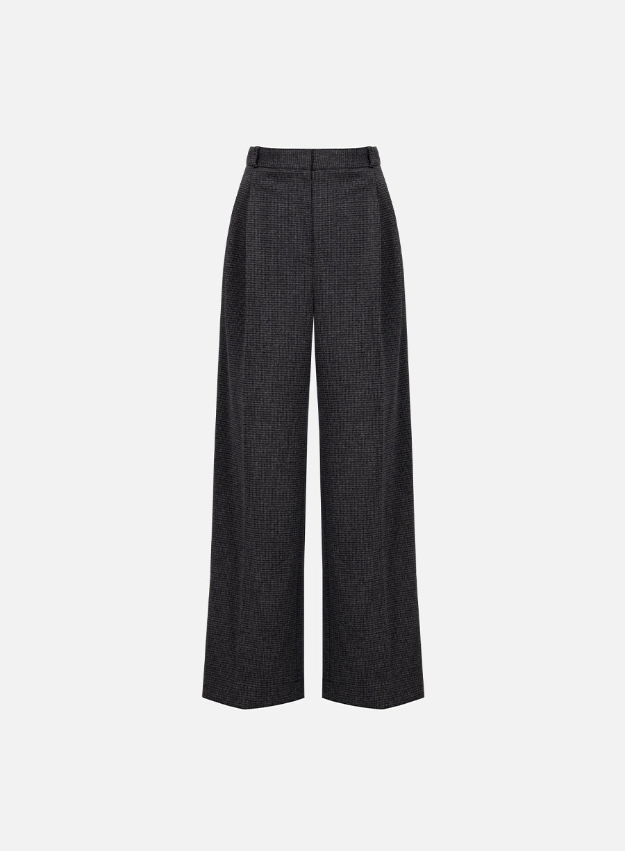 Double pleats trousers micro tattersall