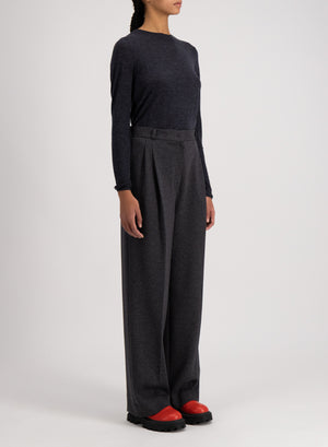 Double pleats trousers micro tattersall