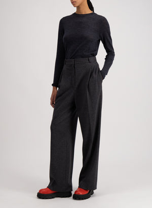 Double pleats trousers micro tattersall