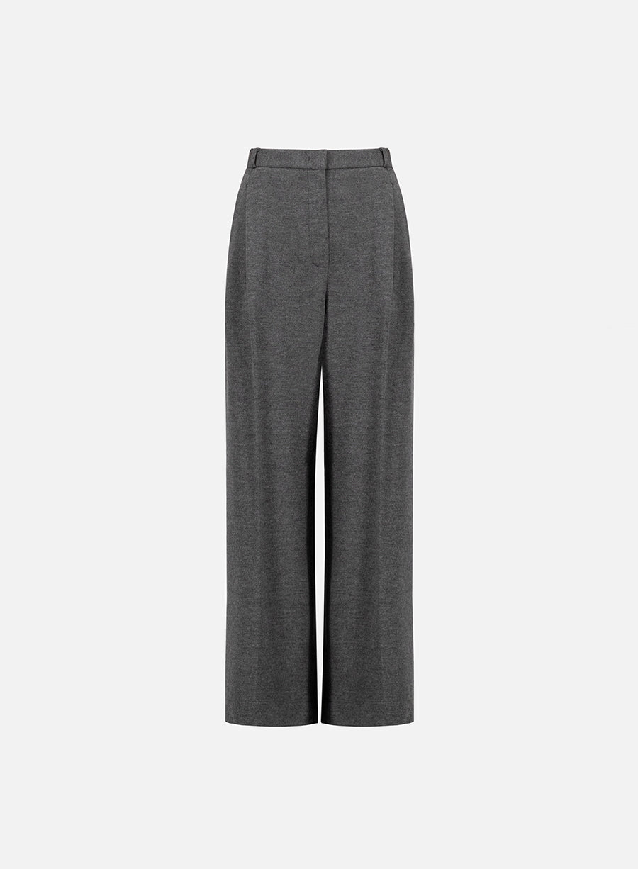 Double pleats trousers superfine merino