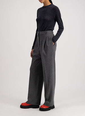 Double pleats trousers superfine merino