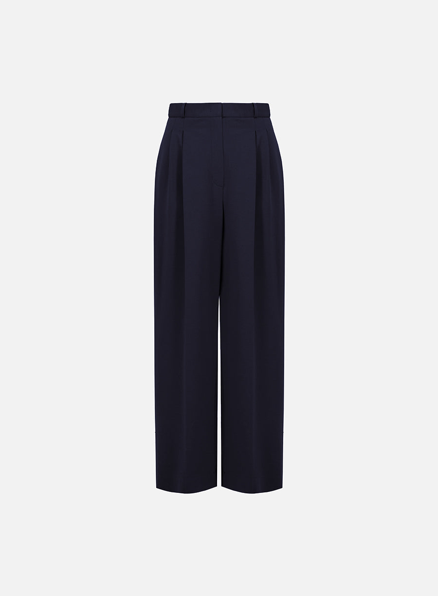 Double pleats trousers superfine merino