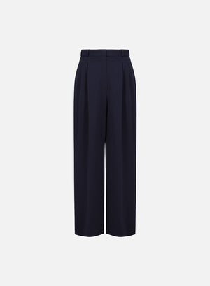 Double pleats trousers superfine merino