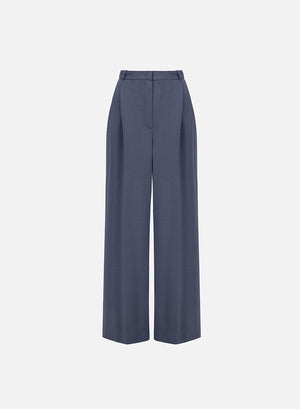 Double pleats trousers superfine merino