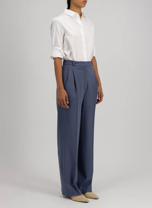 Double pleats trousers superfine merino