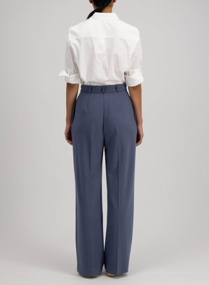 Double pleats trousers superfine merino