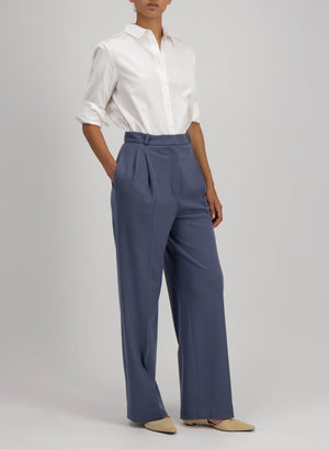 Double pleats trousers superfine merino