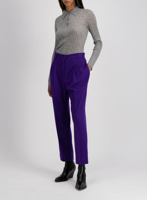 Pleated trousers superfine merino