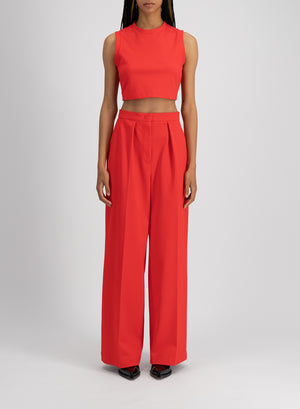 Pleated palazzo trousers techno viscose