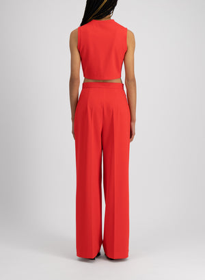 Pleated palazzo trousers techno viscose