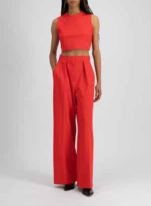 Pleated palazzo trousers techno viscose