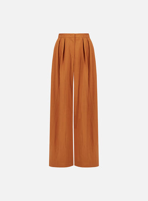 Oversized pleated trousers rayon