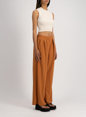 Oversized pleated trousers rayon