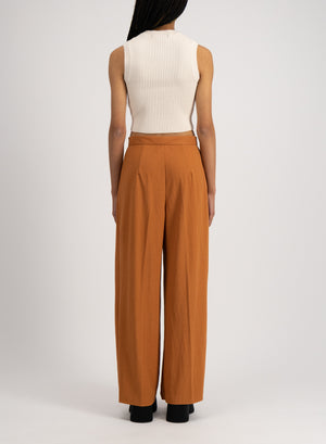 Oversized pleated trousers rayon