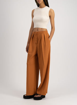 Oversized pleated trousers rayon