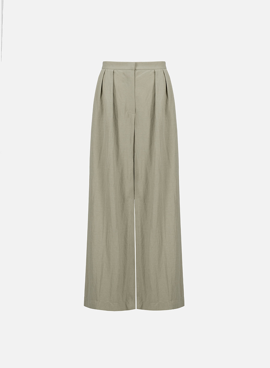 Oversized pleated trousers rayon