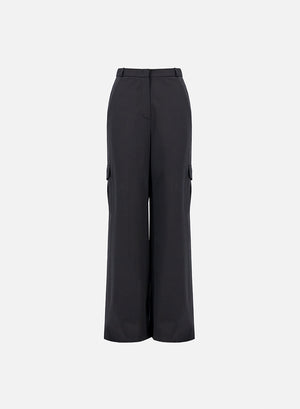 Wide leg cargo trousers techno viscose