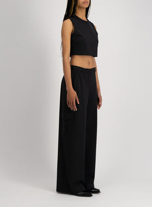 Wide leg cargo trousers techno viscose