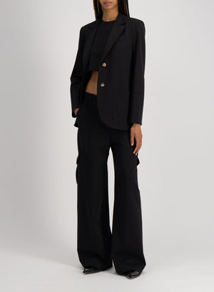 Wide leg cargo trousers techno viscose