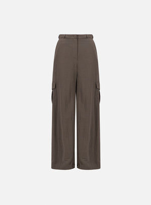 Wide leg cargo trousers rayon