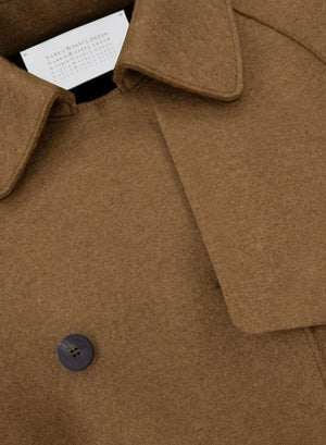 Long raglan trench in pressed wool