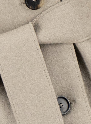 Long raglan trench in kight pressed wool