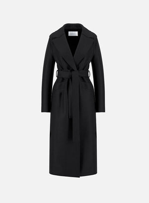 Long maxi coat in pressed wool