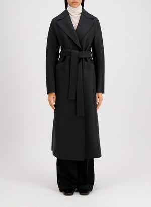 Long maxi coat in pressed wool