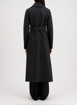 Long maxi coat in pressed wool