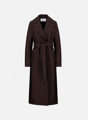 Long maxi coat in pressed wool