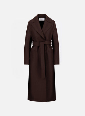 Long maxi coat in pressed wool