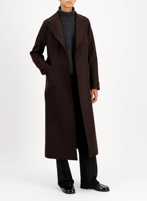 Long maxi coat in pressed wool