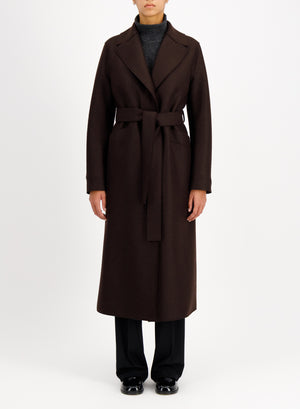 Long maxi coat in pressed wool