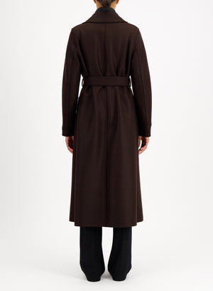 Long maxi coat in pressed wool