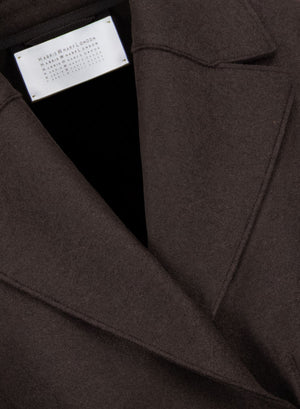 Long maxi coat in pressed wool